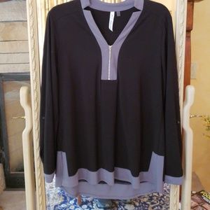 NY Collection black and grey tunic